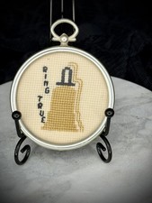 Vintage small, framed cross-stitch piece