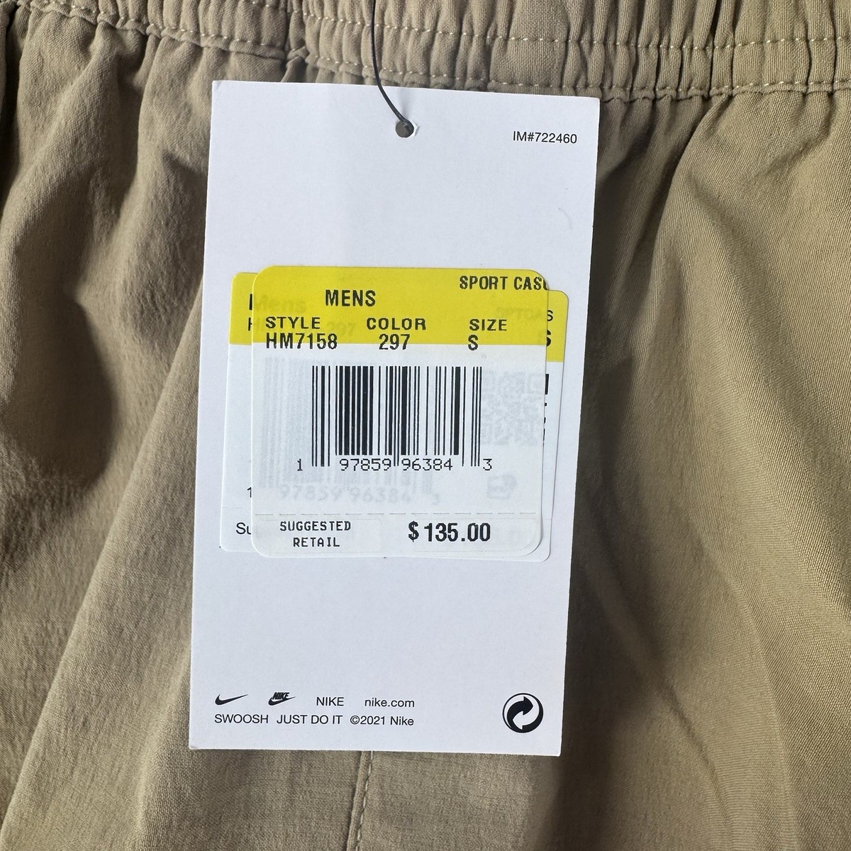 Nike Tech Woven Oversized Pants Men's Size Large Beige HM7158-297