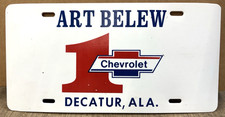 VINTAGE 1970s 1980s ART BELEW CHEVROLET LICENSE PLATE DECATUR ALABAMA SCARCE