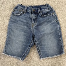 Polo Ralph Lauren Denim Shorts 7 Blue Elastic Waist Stretch Kids Casual