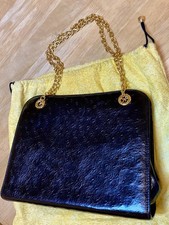 Authentic Fendi Vintage Handbag – Black Ostrich Leather. Excellent Condition