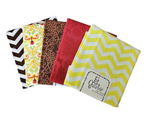 Lot of 5 Imported Fabric Fat Quarters 100 Cotton - New