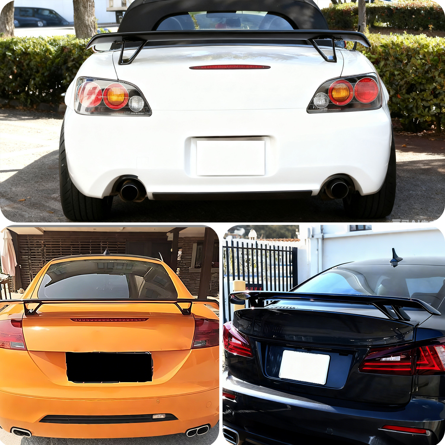 Gloss Black Rear Spoiler Wing Truck GT-Style ABS For Maserati GranTurismo