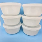 6 Anchor Hocking Fire King White Milk Glass Custard Cups 6 oz. Ramikin With Lids