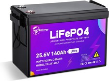 24V Batteries140Ah LiFePO4 Solar Battery Pack for RV Marine Trolling Motor 100A