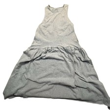 Free People Beach Gray Tiered Midi Dress Sleeveless Boho Women’s Small Pockets