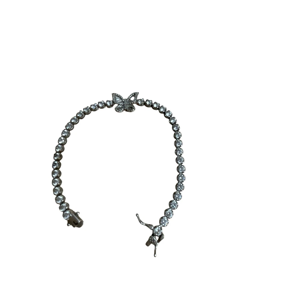 Pulsera RACHEL ZOE Circonita Cúbica Plata de Ley Mariposa Talla 7 Foto 3 de 4