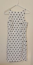 Dawn Joy Fashions Women's Polka Dot Short Sleeve Dress Size 9-10 Made In USA