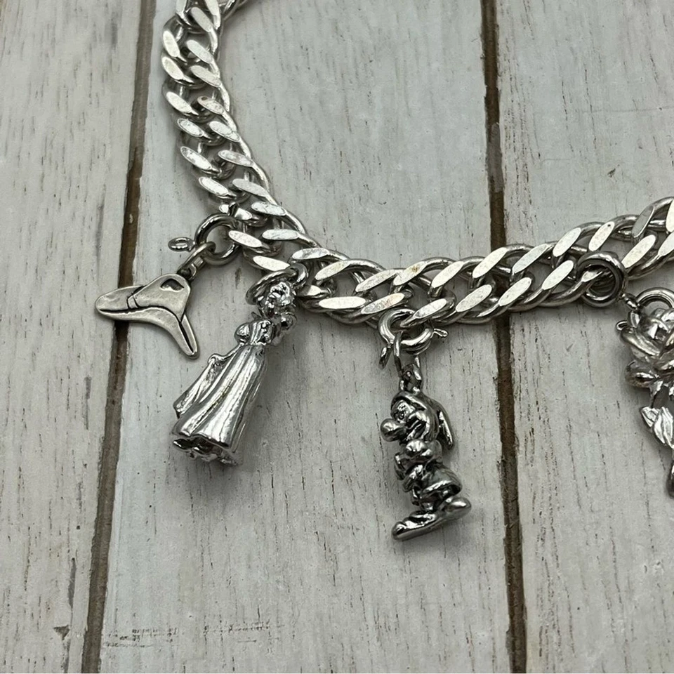 Vintage Walt Disney sterling Silver Character Charm Bracelet - Image 2 of 4