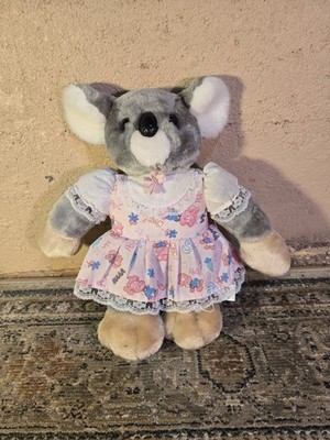 Vintage 80s Stuffed Koala Bear With Dress Lovingly Yours