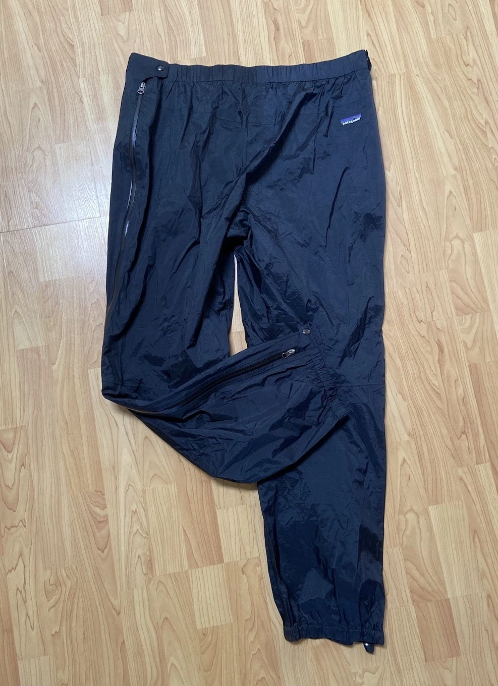 Patagonia H2no Waterproof Over Pants Sz Xl Men’s 36x30 Black Full Zip Elastic