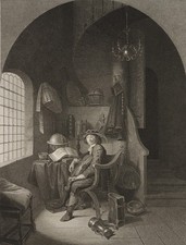 MITAN (*1776) nach DOU (*1613), Gerard Douw, Künstler mit Geige, um 1797, Rad.