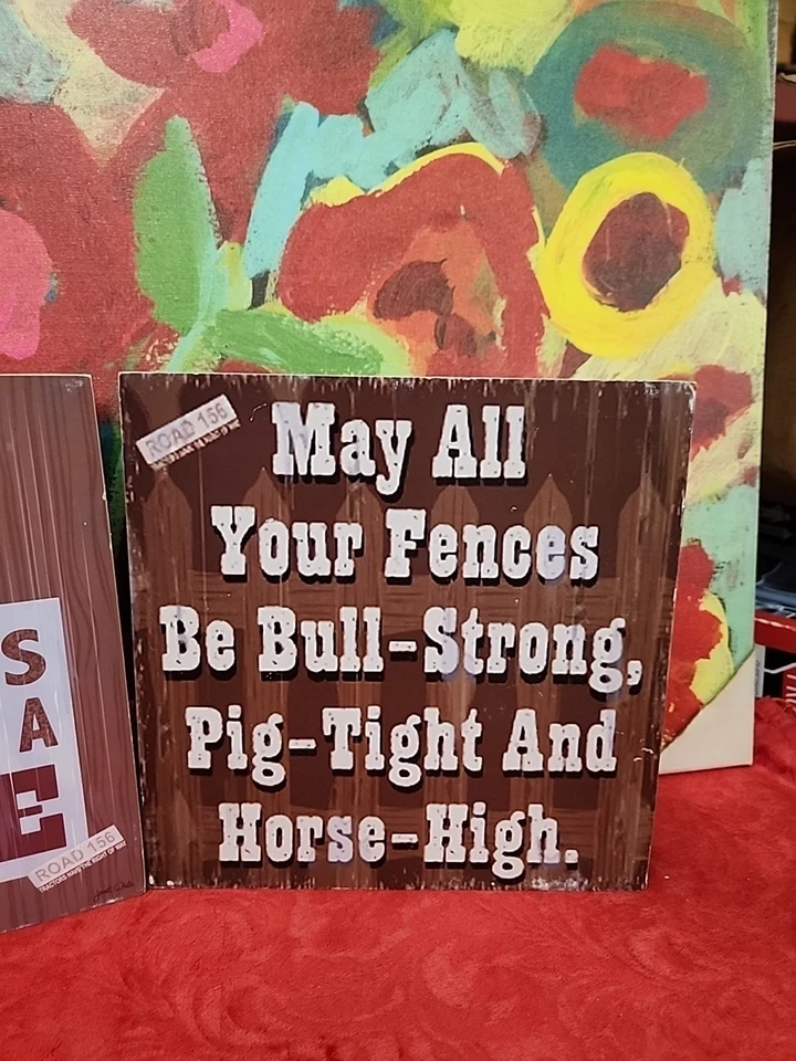 Lote de 2 Placas de Pared MADERA DE CABALLO Vaquero Granja Western Nuevo Foto 3 de 4