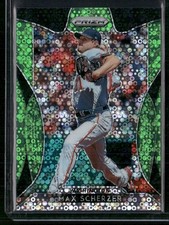 2019 Panini Prizm #68 Max Scherzer Lime Green Donut Circles Prizm #/199