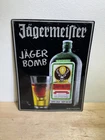 Vintage Jagermeister Tin Metal Advertising Sign 1990's Jager Bomb Man Cave 18x13