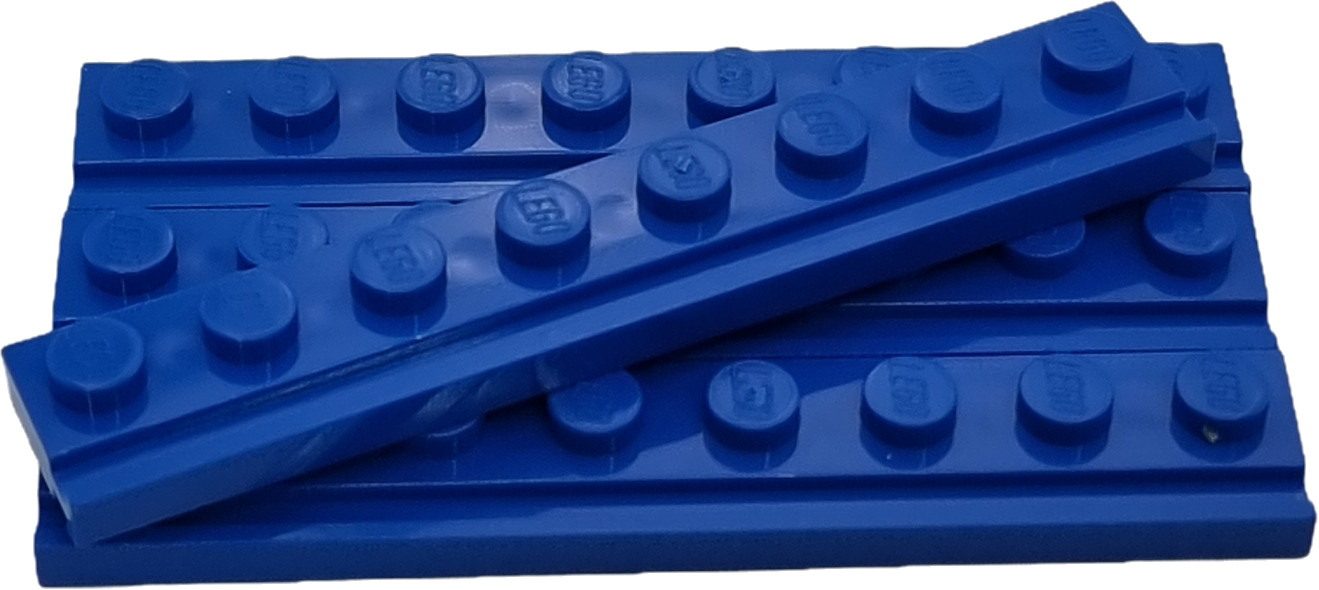 Конструктор LEGO Plate mit Fhrungschiene 1x8 blau 4 Stck 1790₽
