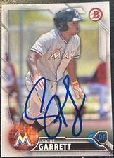 2016 Bowman STONE GARRETT RC #BP9 🔥 Marlins 🔥 GORGEOUS Autograph 🔝⚾️ Auto 🔥