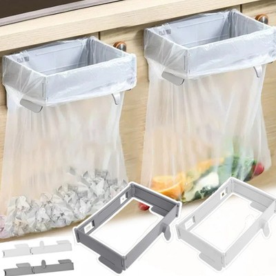 Foldable Trash Bag Holder Wall-Mounted Kitchen Garbage Bag Holder Organizer