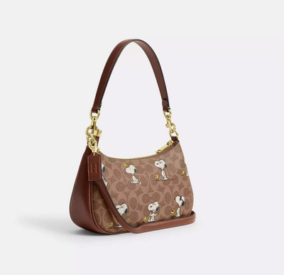 COACH x PEANUTS Teri CBJ88 Shoulder Bag Snoopy Print Signature