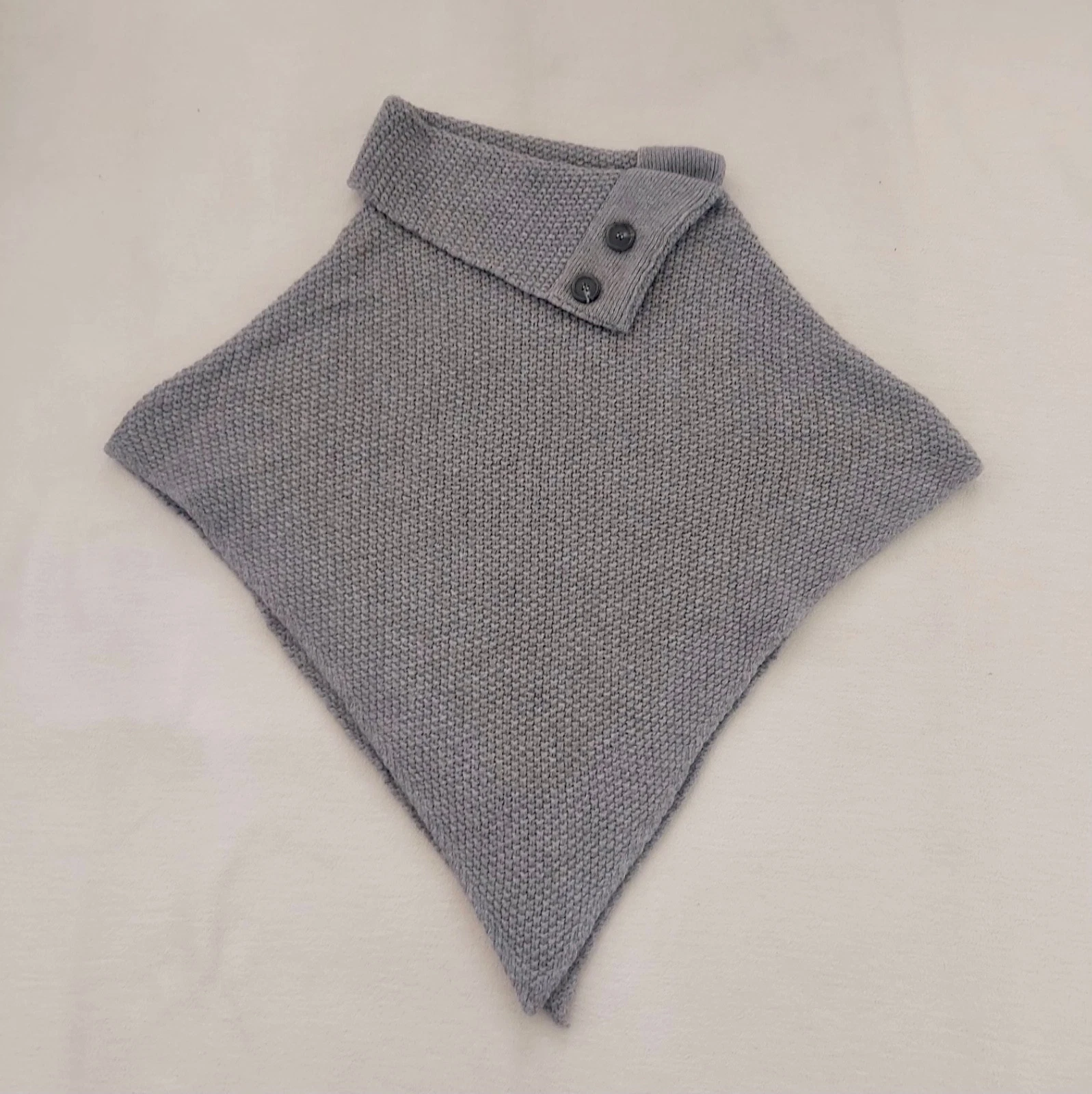 Jigsaw NEW wool/cashmere poncho Grey Collar with button trim One size