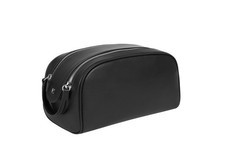 Full-Grain Leather Toiletry Bag for Men Women Travel Dopp Kit Makeup Or...