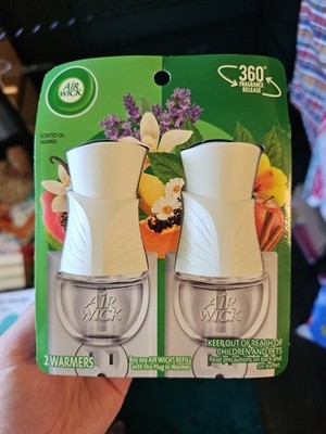 Air Wick plug in Scented Oil Warmer, White, 2 Count, Essential Oils, Freshener