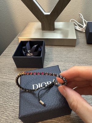 DIOR BRACELET BLACK TECHNICAL ROPE AND MULTICOLOR CRYSTALS | eBay