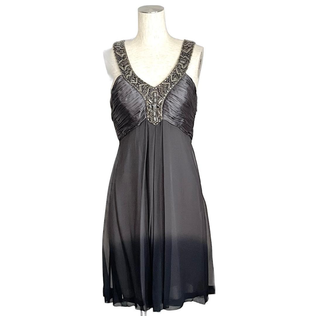 SUE WONG Silk Mini Dress Gray Size 2 Flare Excellent Condition USED item  from JP | eBay