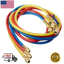 Yellow Jacket 29986 Plus II 72" HVAC Charging Hose Set 1/4" (3-Pack)