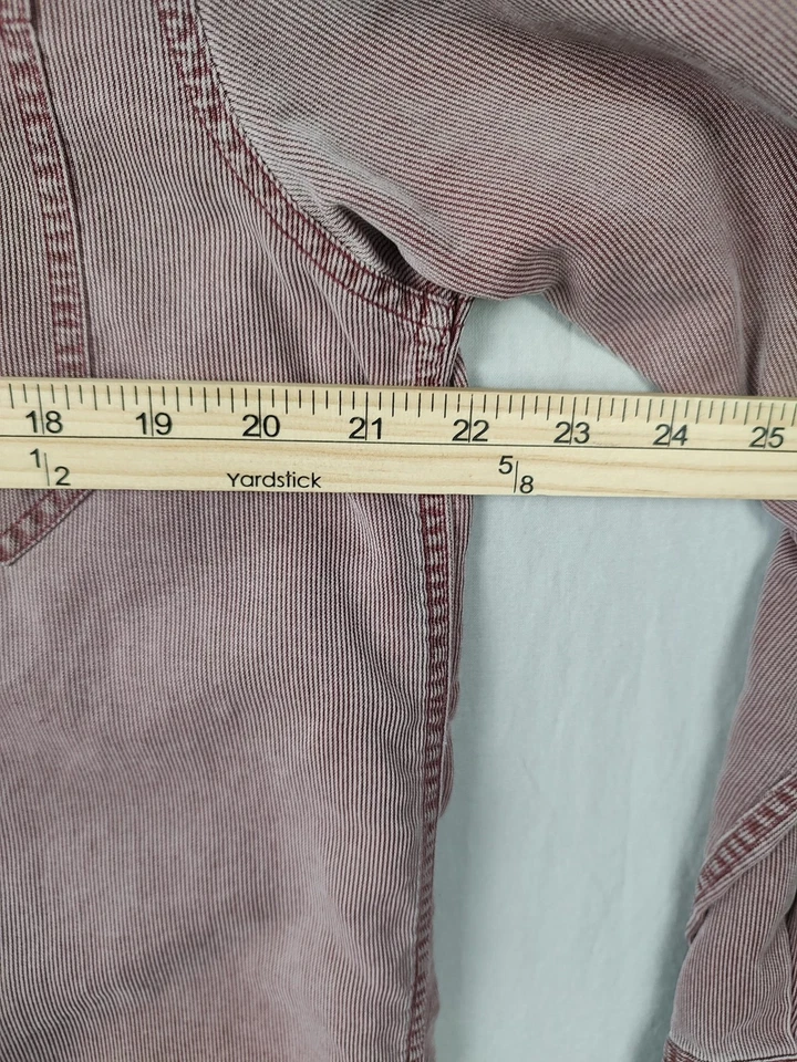 The Territory Ahead Shirt Mens Medium Burgundy Silk Cotton Long Sleeve Button Up - Image 3 of 4