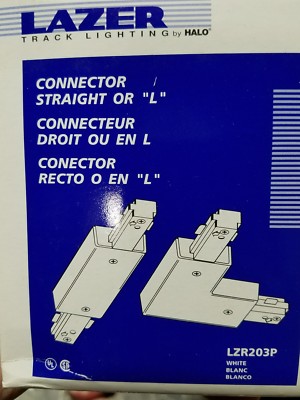 2pk. HALO Track Lighting Connector Straight or ''L''  # LZR203P New box White 