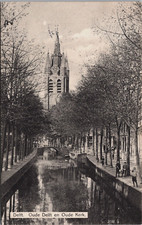 Netherlands Delft Oude Delft En Oude Kerk Postcard B220