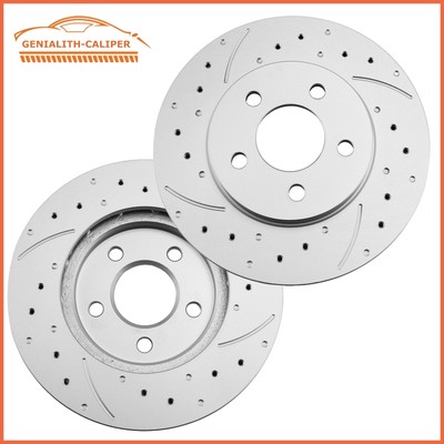 Front Drilled Brake Rotors For 1996 -2000 Chrysler Grand Voyager Plymouth