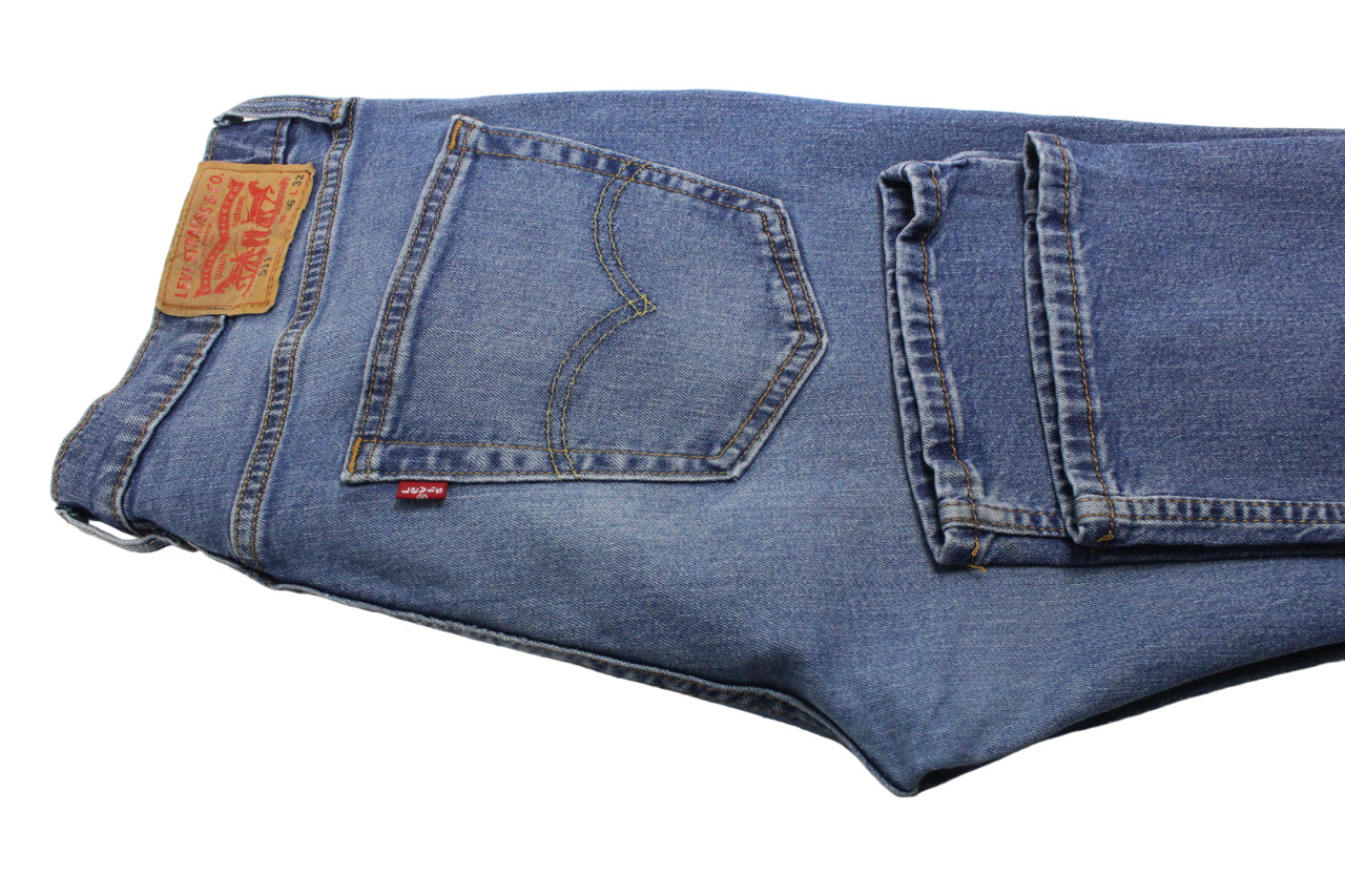 Levi's 511 Jeans Mens W36/L32 Slim Fit Fade Effect Zip Fly Denim Whiskers Blue thumbnail 5