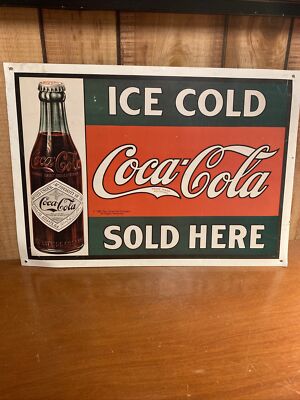VINTAGE 1993 Ice Cold Coca-Cola Sold Here Advertising Marketing