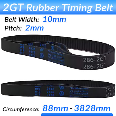 GT2 Rubber Timing Belt Width 10mm Pitch 2mm for 3D Printer & CNC, Close Loop