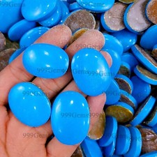 5 PCS WHOLESALE BLUE TURQUOISE CABOCHON OVAL SHAPE LOOSE GEMSTONE LOT 20-40mm