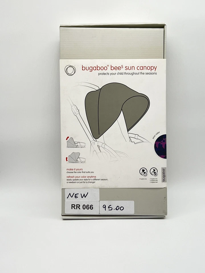 Bugaboo Bee 5 Sun Canopy Birds Negro/Azul/Rosa Foto 2 de 4