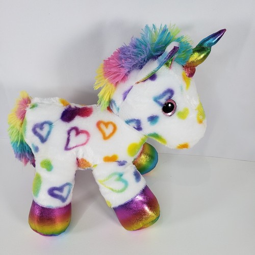 Juguete de peluche suave corazones ojos brillantes rosa de felpa unicornio blanco MTY International - Imagen 9 de 17