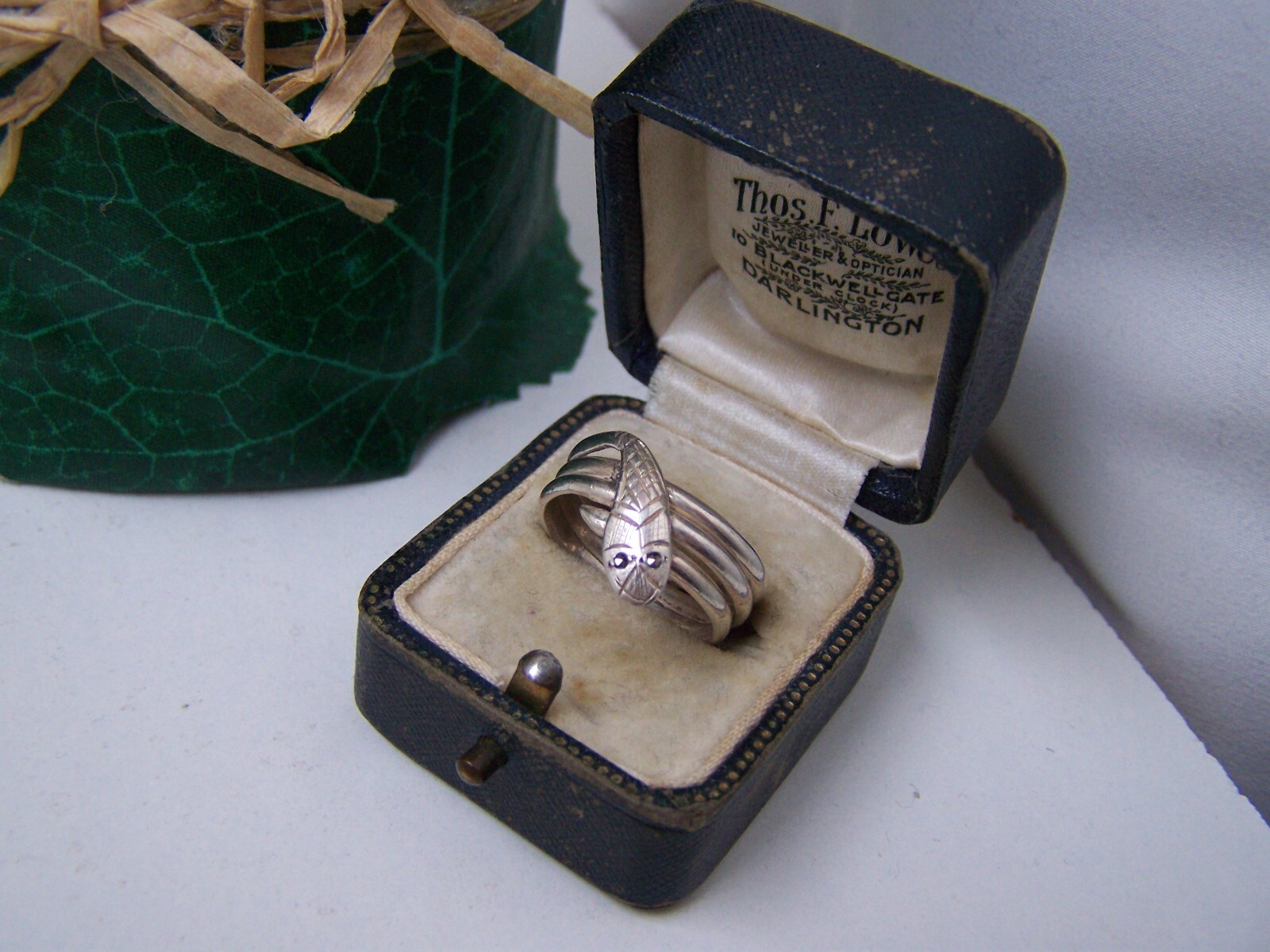 VINTAGE SOLID STERLING SILVER COILED SNAKE SERPEN… - image 3