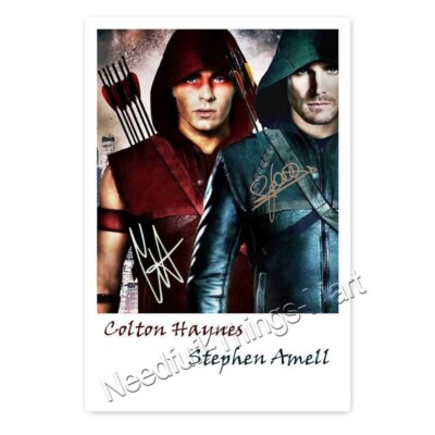 Colton Haynes & Stephen Amell aus Arrow - Autogrammfotokarte 