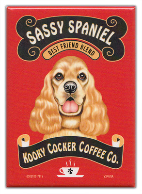 Retro Dogs Refrigerator Magnets Art Cavalier King Charles Spaniel