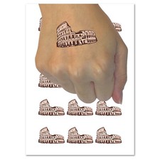 Roman Rome Colosseum Amphitheatre Italy Landmark Temporary Tattoo Set