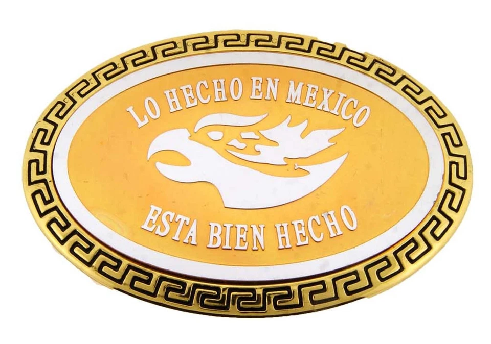 Hecho en México Abridor de Botellas Hebilla de Cinturón Mexicano Hombres Mujeres Western Metal Dorado Foto 2 de 4
