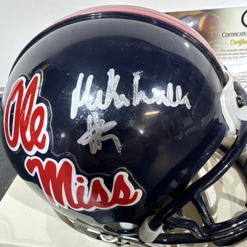 Mike Oher, Mike Wallace, Gregory Pack? Signed Ole Miss Mini Helmet coa GAI - Picture 5 of 8