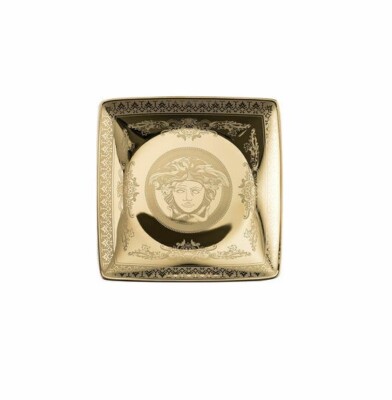 Versace Rosenthal - Square Flat Bowl 12 cm Golden Medusa Versace