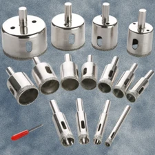 15pcs Diamond Hole Saw Drill Bit Set Glass Ceramic Tile Saw Cutting Tool 6-50mm