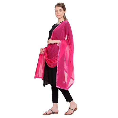 New Designer Women Girls Ethnic Party Wear Scarf Stole Chiffon Barfi Dupatta - Picture 13 of 54