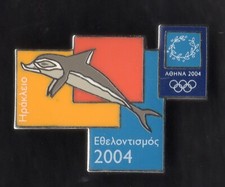 ATHENS 2004. OLYMPIC GAMES. HERAKLION CRETE ISL. INTERNAL VOLUNTEER PIN. DOLPHIN