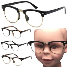 Small Kid Size Clear Lens Glasses Half Frame Nerd Hipster Child Costume Age 3 